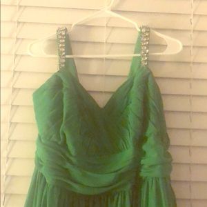 Beautiful heart shaped neckline full length gown.